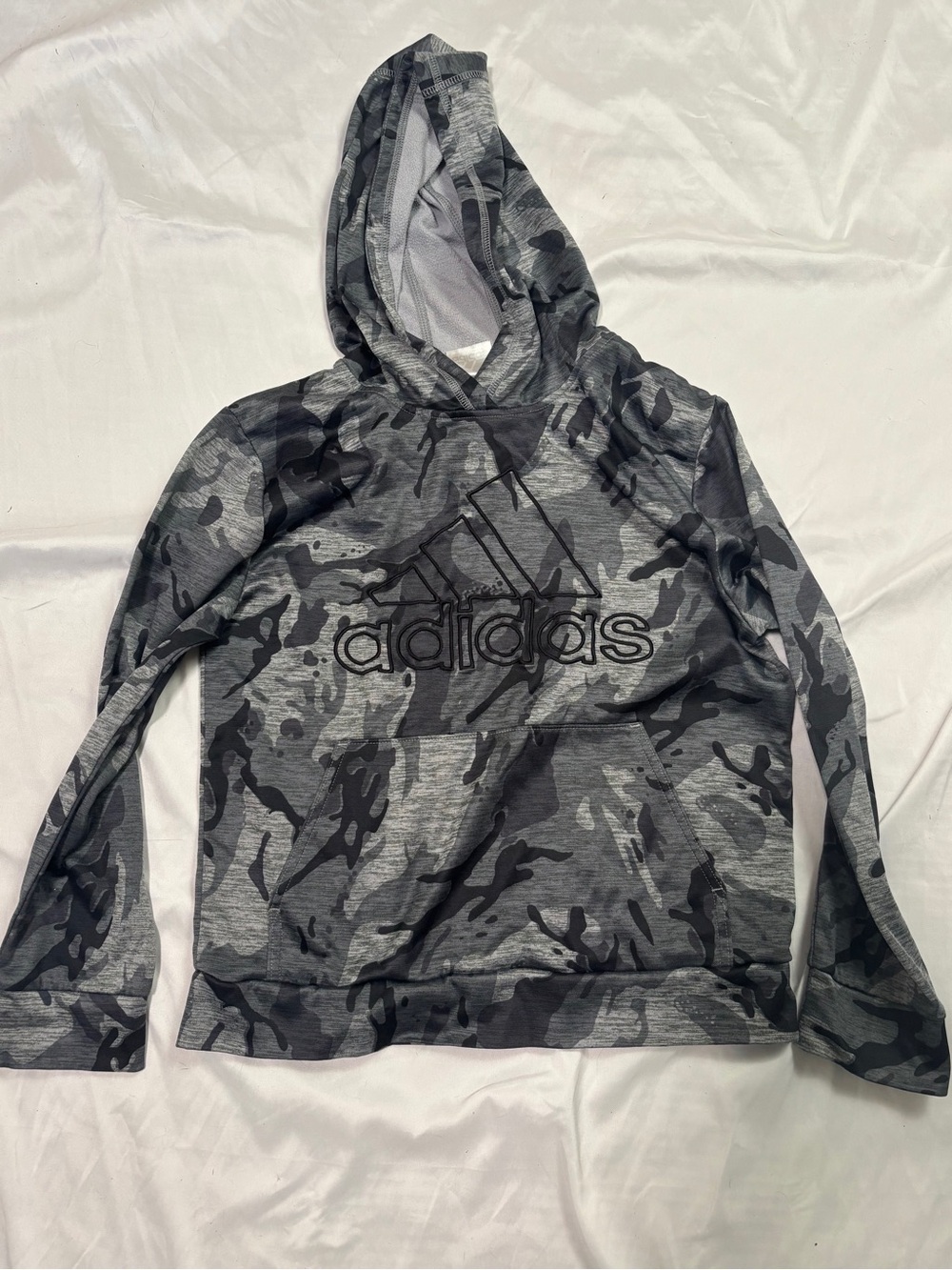 adidas Gray & Black Camouflage Kids Hoodie